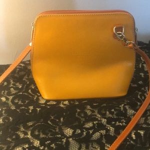 yellow Vera pelle cross bodybag, Italian leather